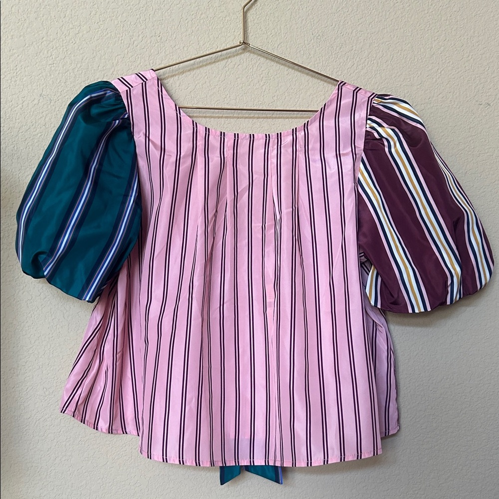 Anthropologie | Maeve Taffeta Striped Multi Color - Picture 4 of 11